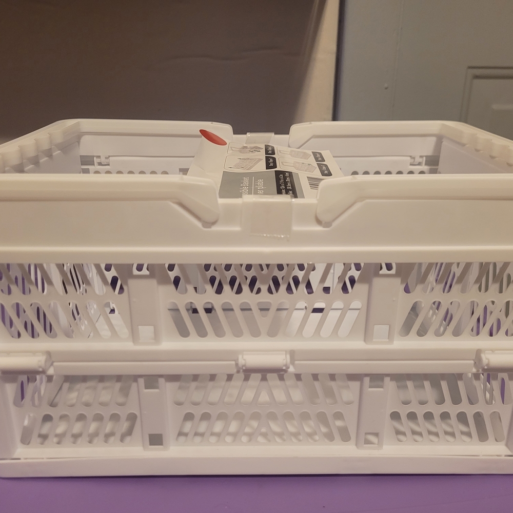 White Collapsible Storage Basket